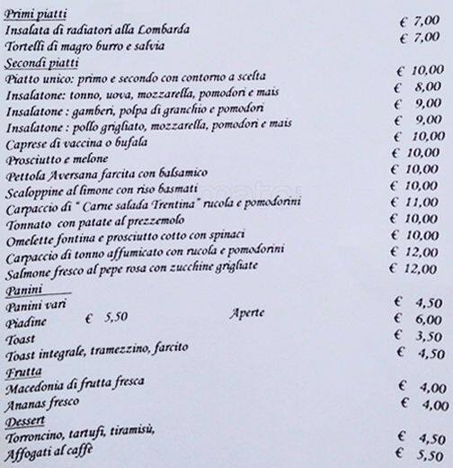 Menu di Caffé Il Moro 