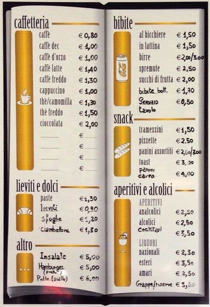 Menu di Bar Liu' Gastronomia 