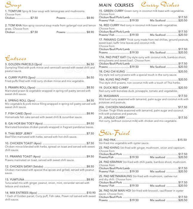 Lanna Thai Cuisine меню