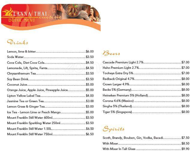 Lanna Thai Cuisine меню