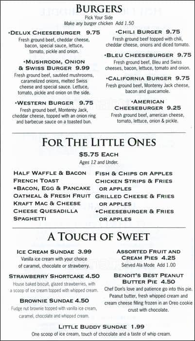 Menu at Harvester Restaurant, Gig Harbor