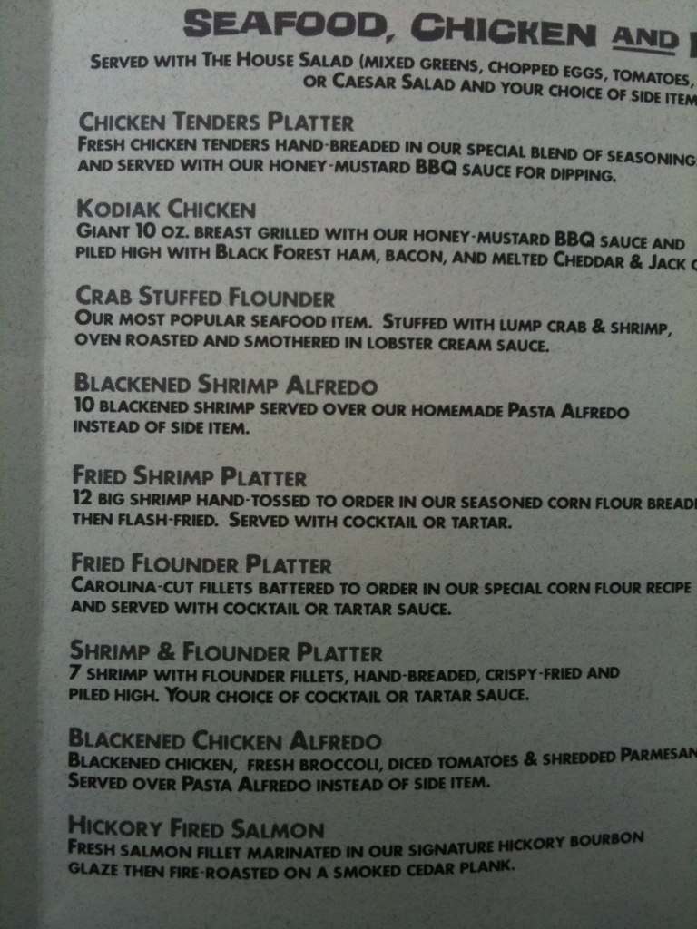Menu at Copper River Grill pub & bar, Columbia, Bower Pkwy