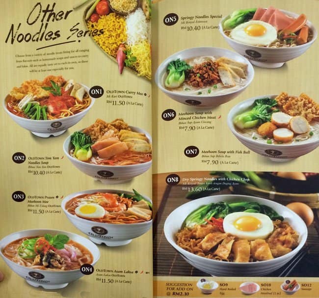Old Town White Coffee Menu Menu For Old Town White Coffee Ss 16 Selangor