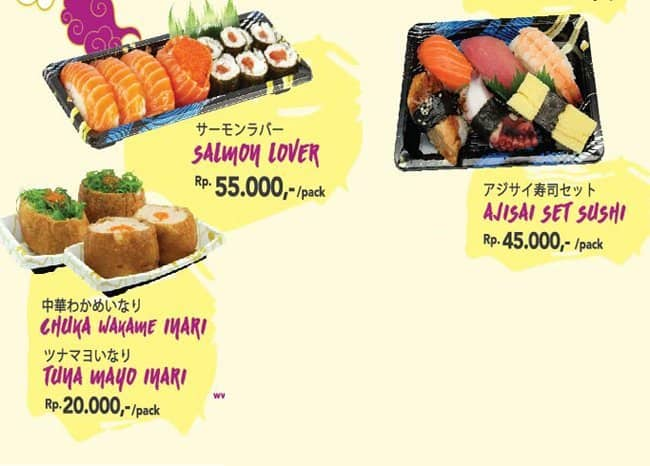 Menu at AEON Sushi Dash & Go restaurant, Central Jakarta, fX Sudirman