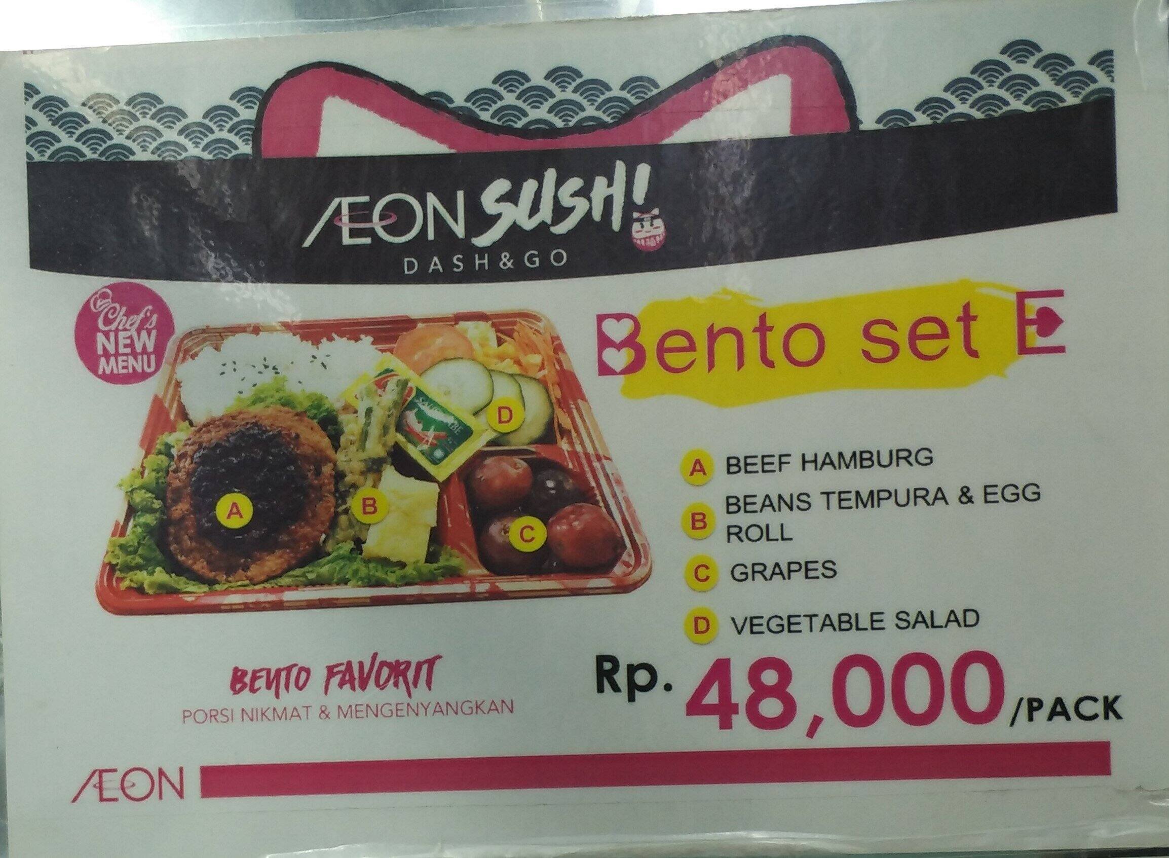 Menu At Aeon Sushi Dash Go Restaurant Central Jakarta Fx Sudirman