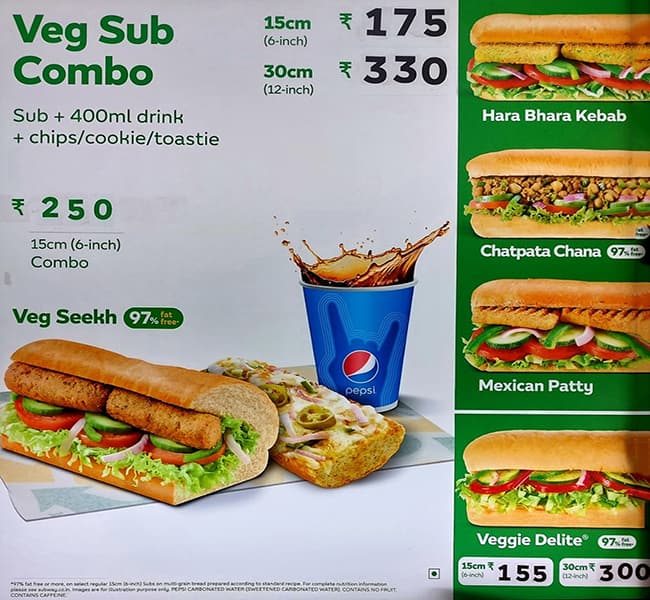 Subway Restaurant, Calicut Ho, Kozhikode - Subway Menu - Justdial