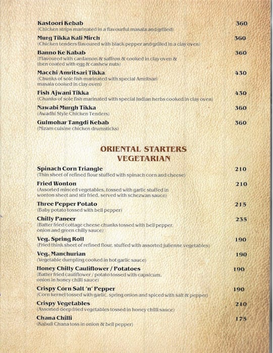 Menu at Zaika Restaurant, Ludhiana, Hotel A9 Resorts