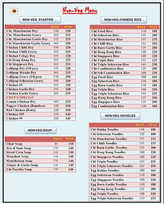 Menu of Gold Mine Restaurant, Seawoods, Navi Mumbai