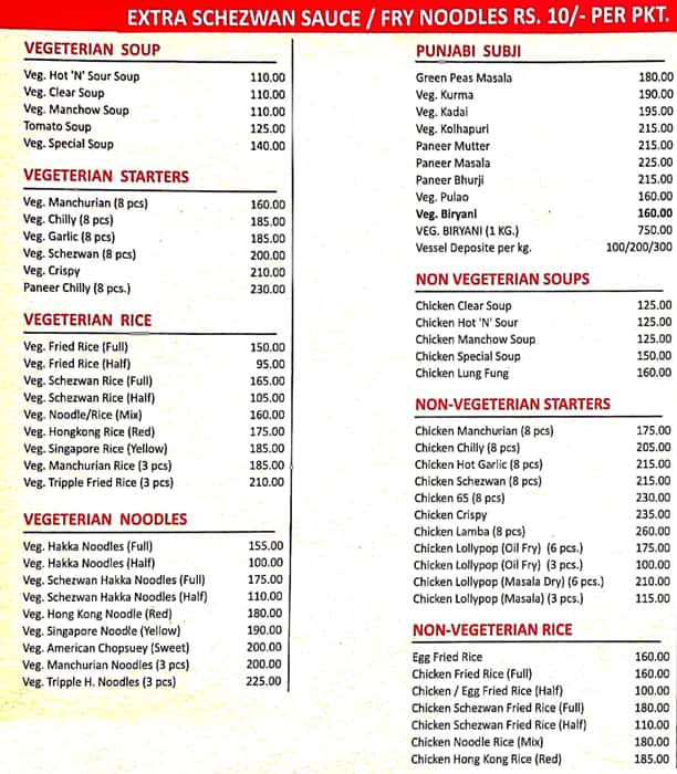 Kabadi's Kitchen Art menu