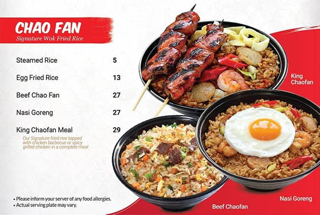 Carta de Chowking Restaurant Al Wahda Mall, Abu Dabi