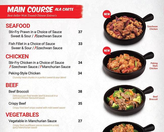 Carta de Chowking Restaurant Al Wahda Mall, Abu Dabi