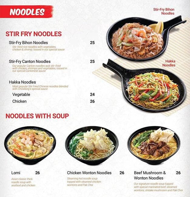 Carta de Chowking Restaurant Al Wahda Mall, Abu Dabi