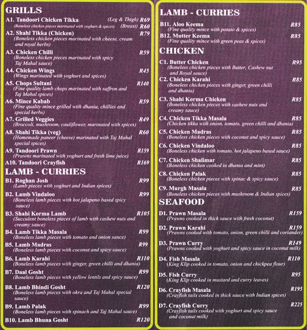 des pardes menu des pardes menu