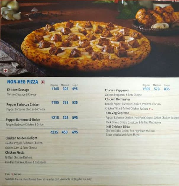 Domino's Pizza Sheik Sarai, New Delhi menu