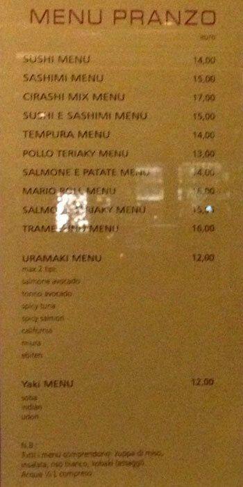 Menu di RISTORANTE GIAPPONESE SUSHI HAMA DI CAI XIAO HONG 