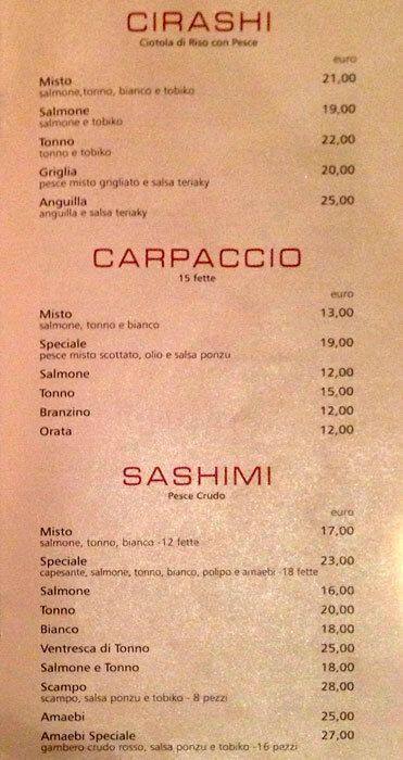 Menu di RISTORANTE GIAPPONESE SUSHI HAMA DI CAI XIAO HONG 