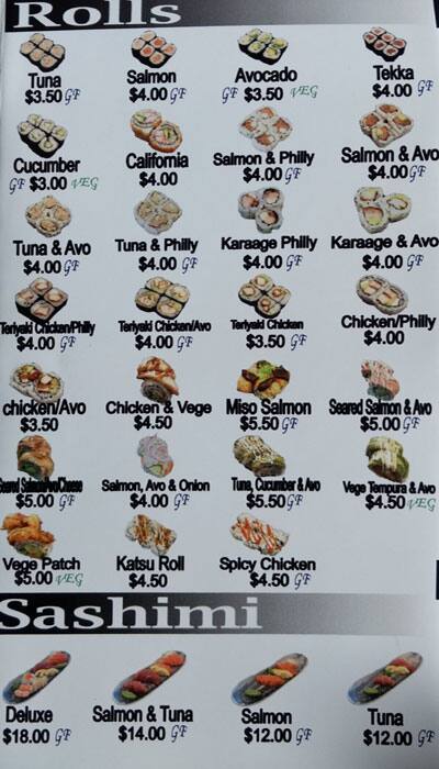 Carta de Sushi Point