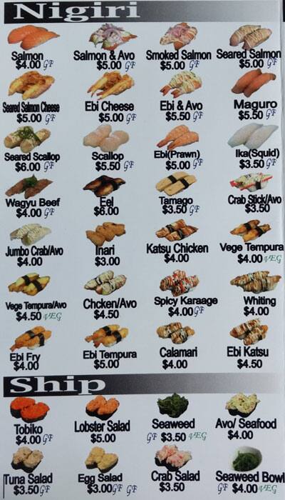 Carta de Sushi Point