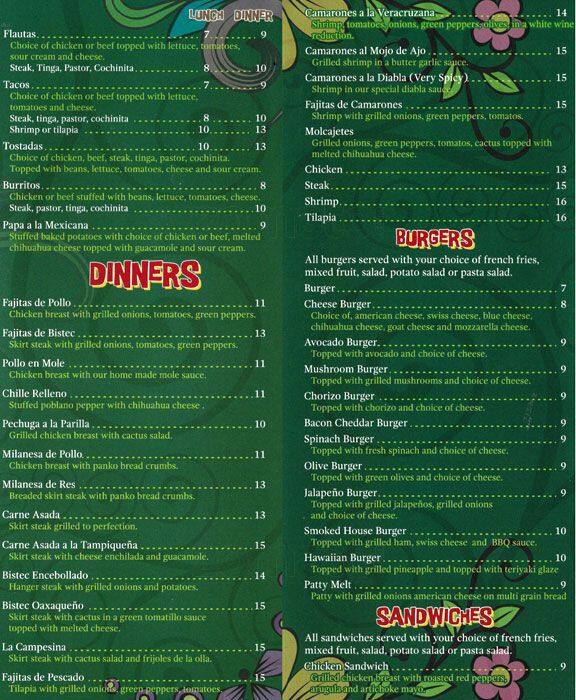 Carta de Angel's Restaurant .