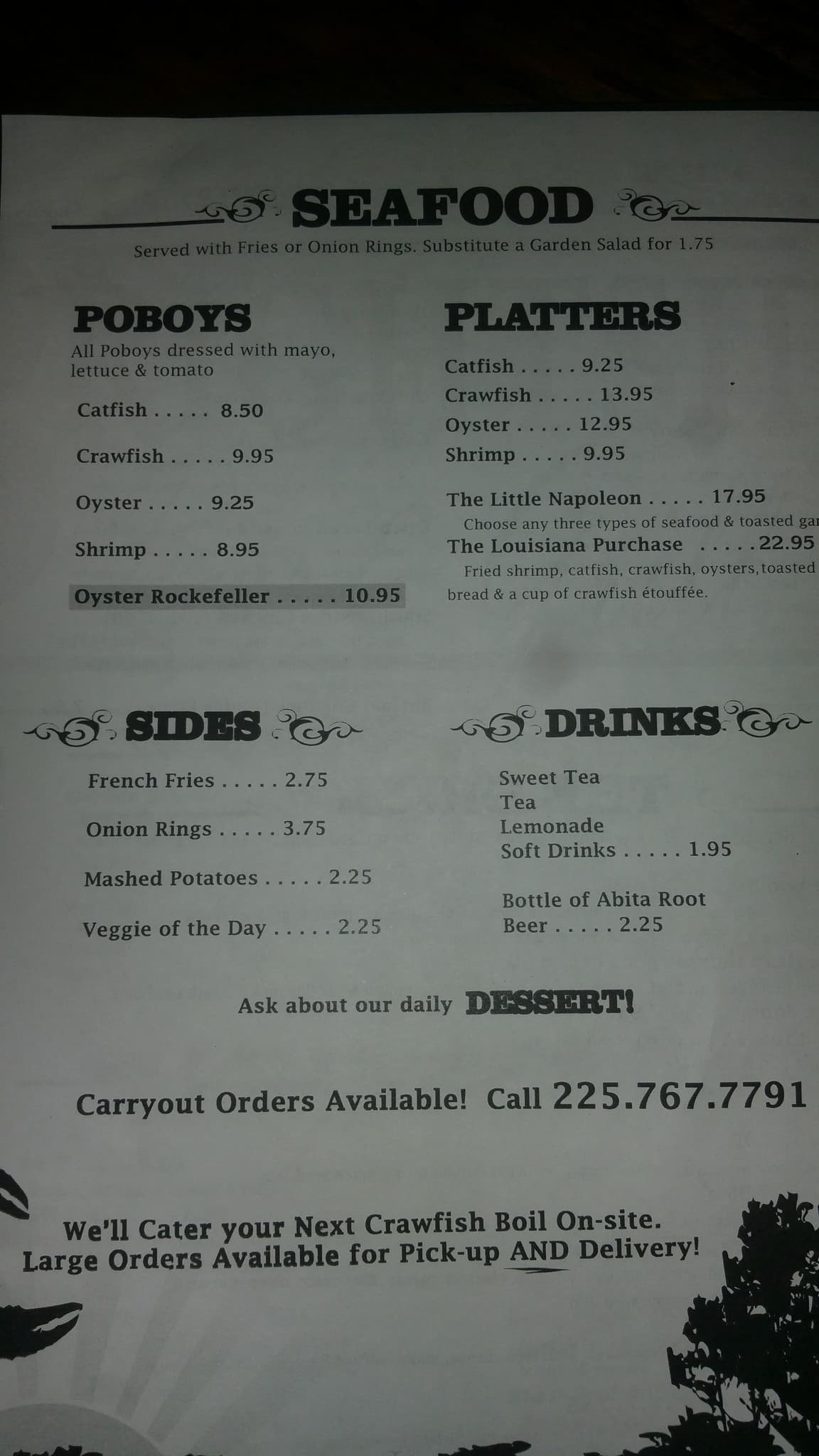 Brightside Bar And Grill Menu, Menu for Brightside Bar And Grill, LSU ...