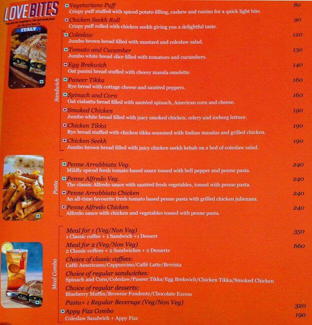 Barista Lavazza Espresso Bar Menu Zomato