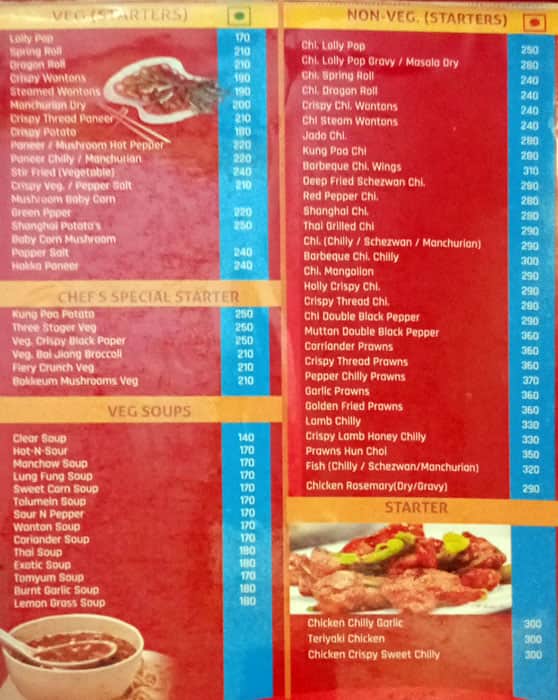 7 Spice Chinese Food menu