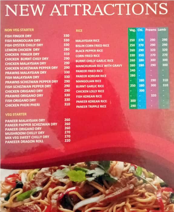 7 Spice Chinese Food menu