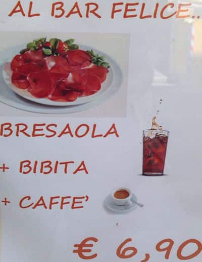 Menu di Bar Felice 