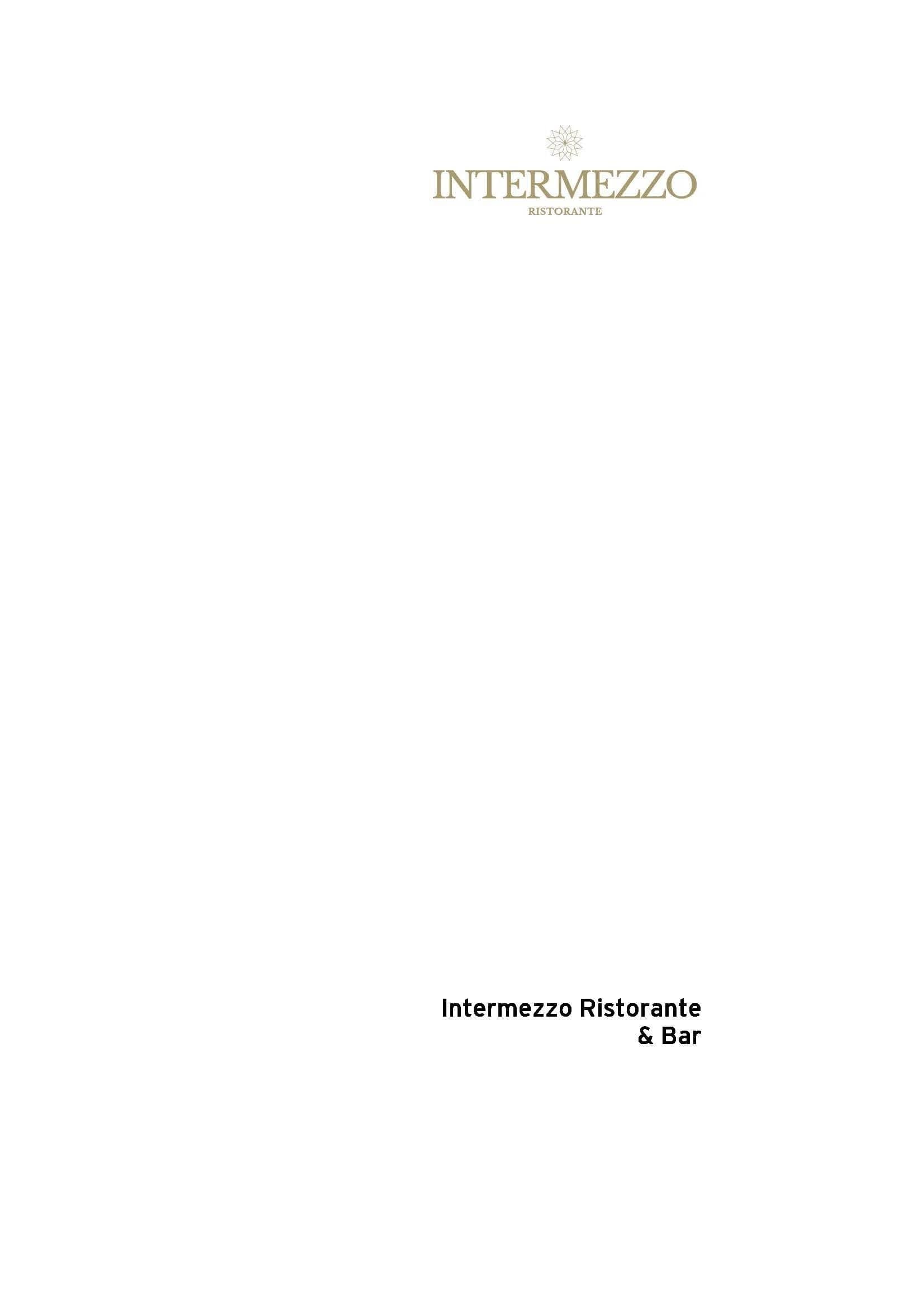 Menu at Intermezzo Italian Restaurant, Sydney