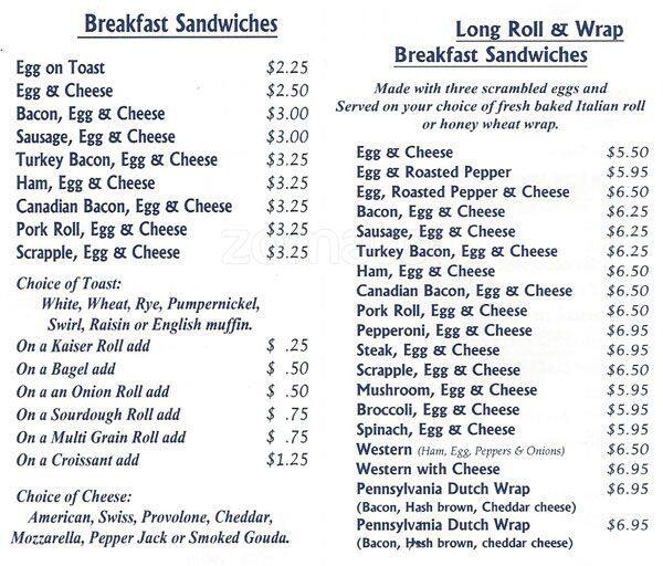 Menu at Duffy's Restaurant & Catering, King of Prussia