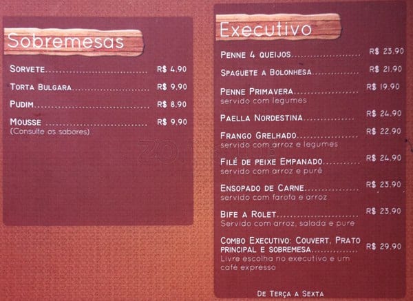 Xapitô 39 cardápio