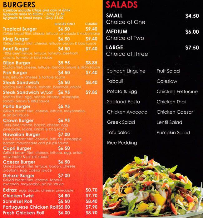 Menu at Crown Charcoal Chicken restaurant, Kellyville