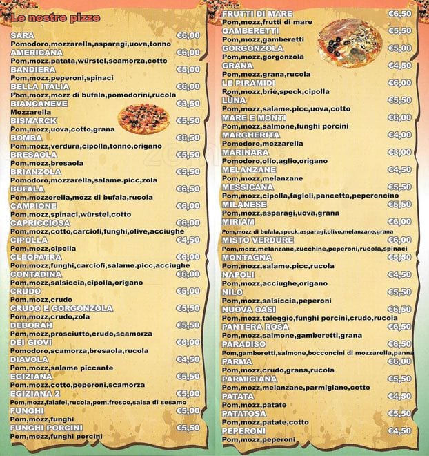 Menu di Paradiso 