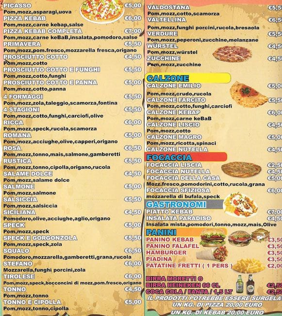 Menu di Paradiso 