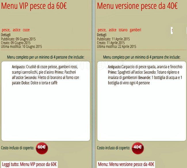 Menu di Lo Stacco Milano 