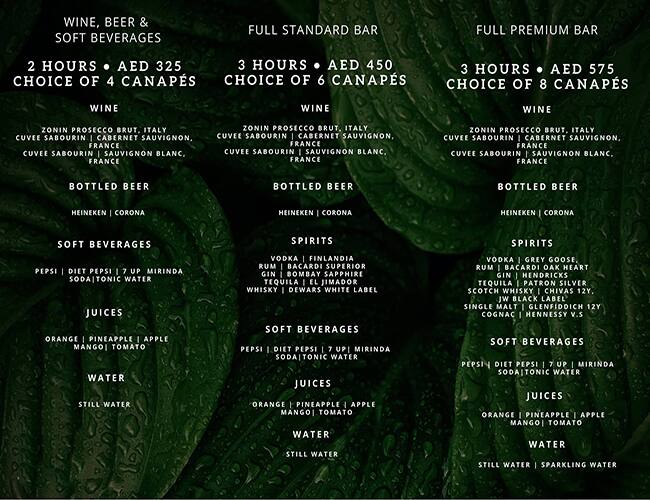 Menu of Treehouse Taj Dubai, Business Bay, Dubai