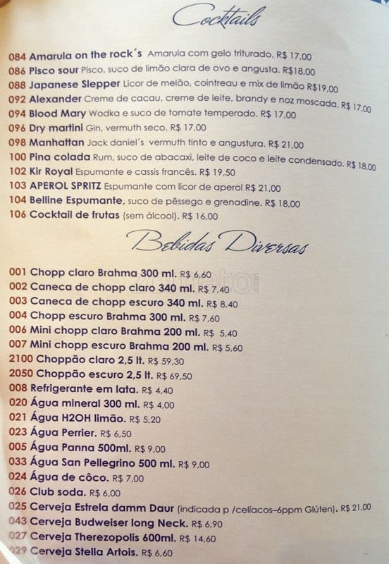Bierfass cardápio