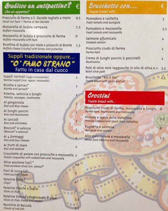 Menu di Ricomincio Da Tre 