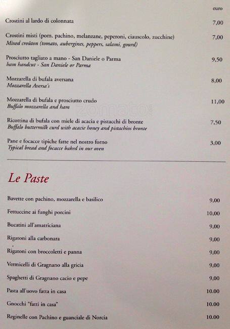 Menu di Ricomincio Da Tre 