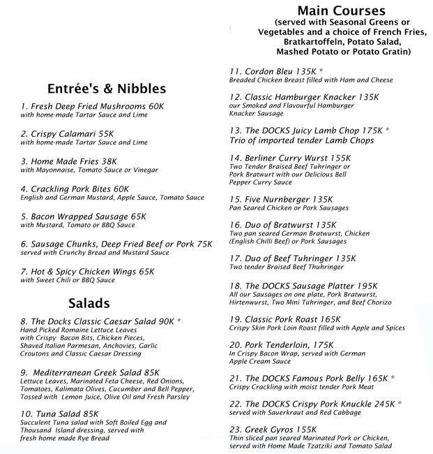 The Docks Menu, Menu for The Docks, Serpong, Tangerang Zomato Indonesia