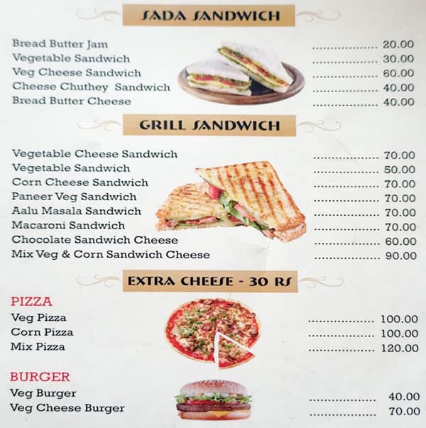 Sandwich sale menu list