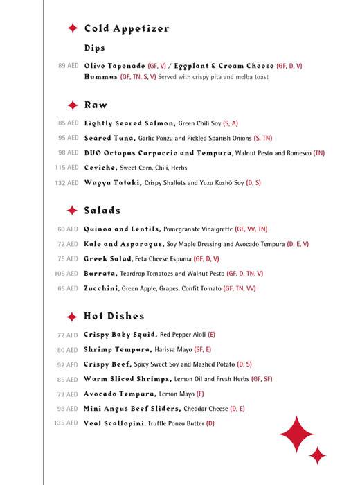 Menu at February 30 restaurant, Dubai