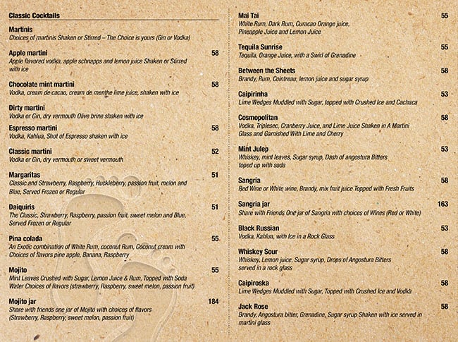 Barefoot Lounge Dubai Marine Beach Resort Spa Menu Zomato