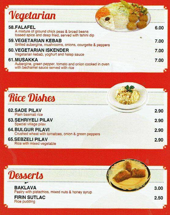 Menu at Paragon restaurant, Edgware