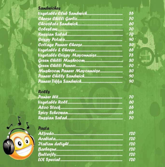 LOL Cafe menu