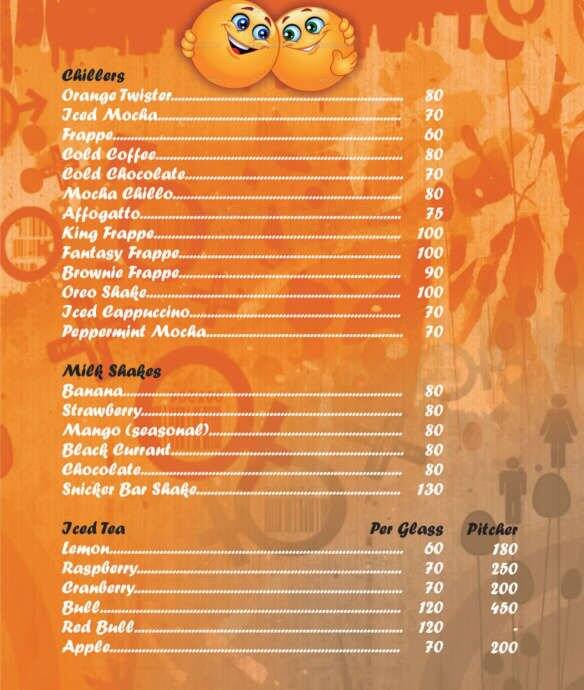 LOL Cafe menu