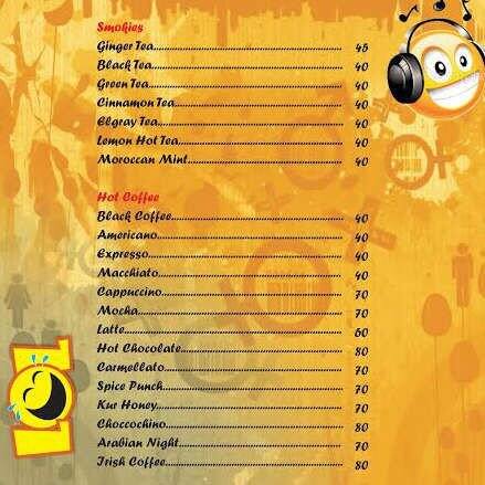 LOL Cafe menu