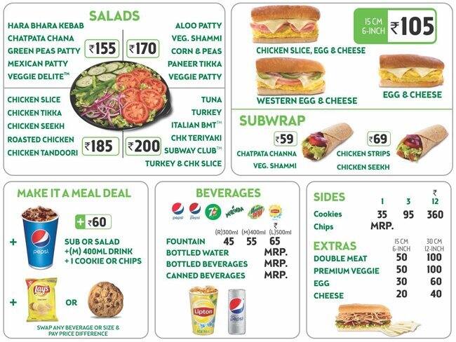 Subway Menu Menu For Subway Dlf Phase 1 Gurgaon Subway menu, menu for subway, himayath nagar, hyderabad. zomato