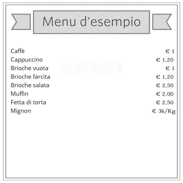 Menu di PastiChéri 