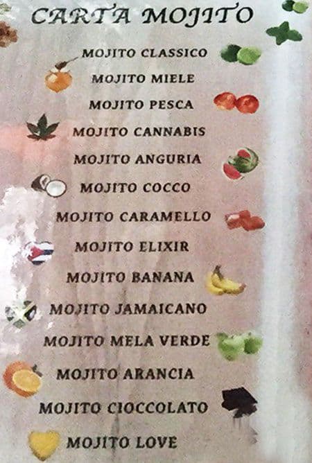 Menu di Bodeguita del Rum 